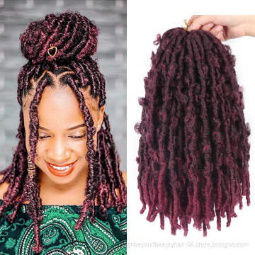 Butterfly Locs Crochet Hair Colors Pre-looped Bob Distressed Faux Locs Crochet Braids Soft Butterfly Loc Braiding Hair Synthetic